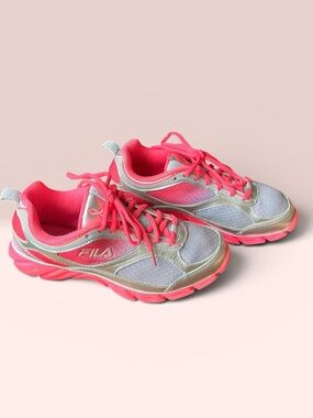 FILA Silver and Hot Pink Women’s Athletic Sneakers